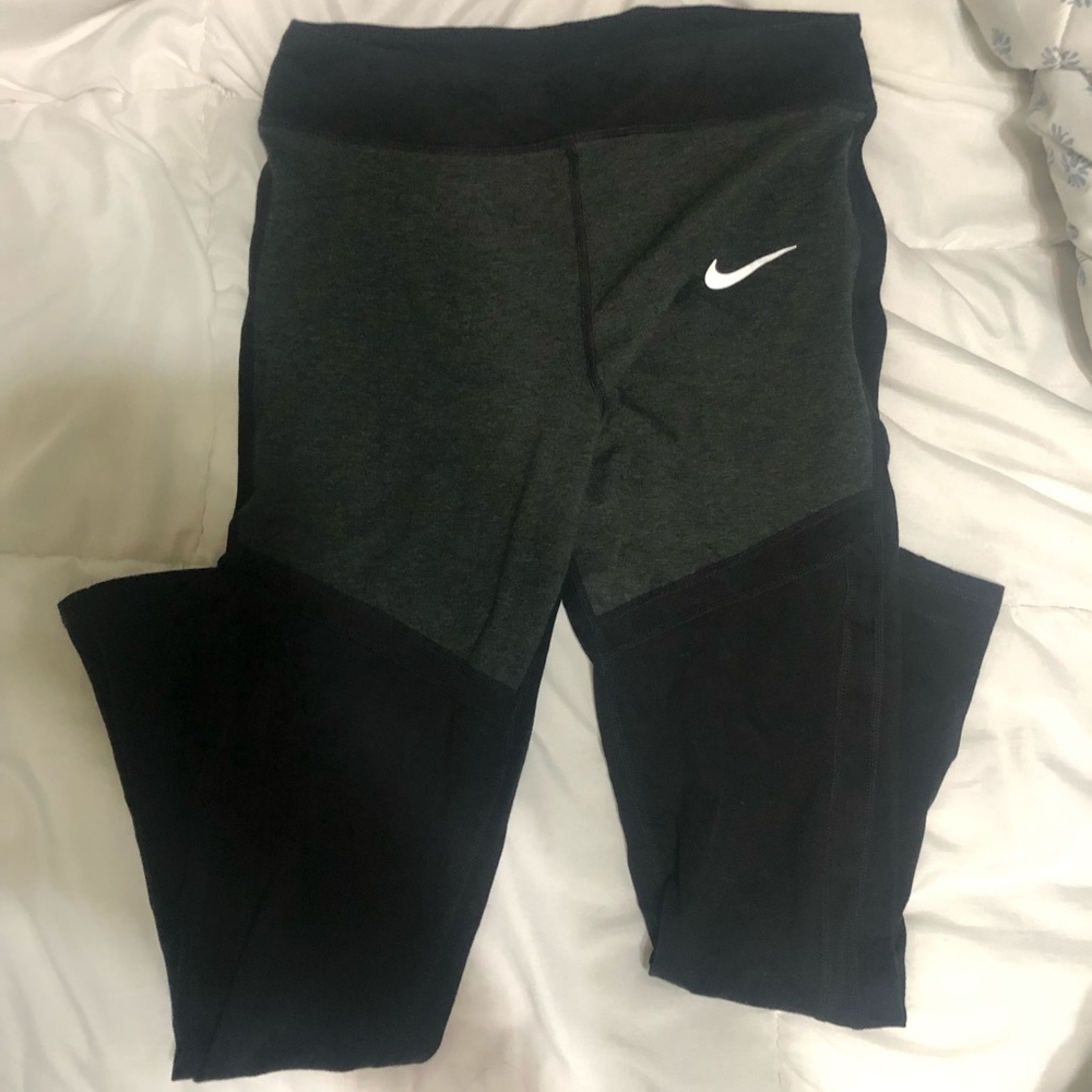 Gray and Black Nike Leggings